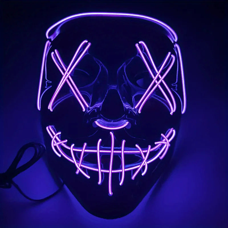 Halloween Mask LED Light up Full Face Mask,Holiday Cosplay Halloween Costume Masquerade Party, Carnival, Gift