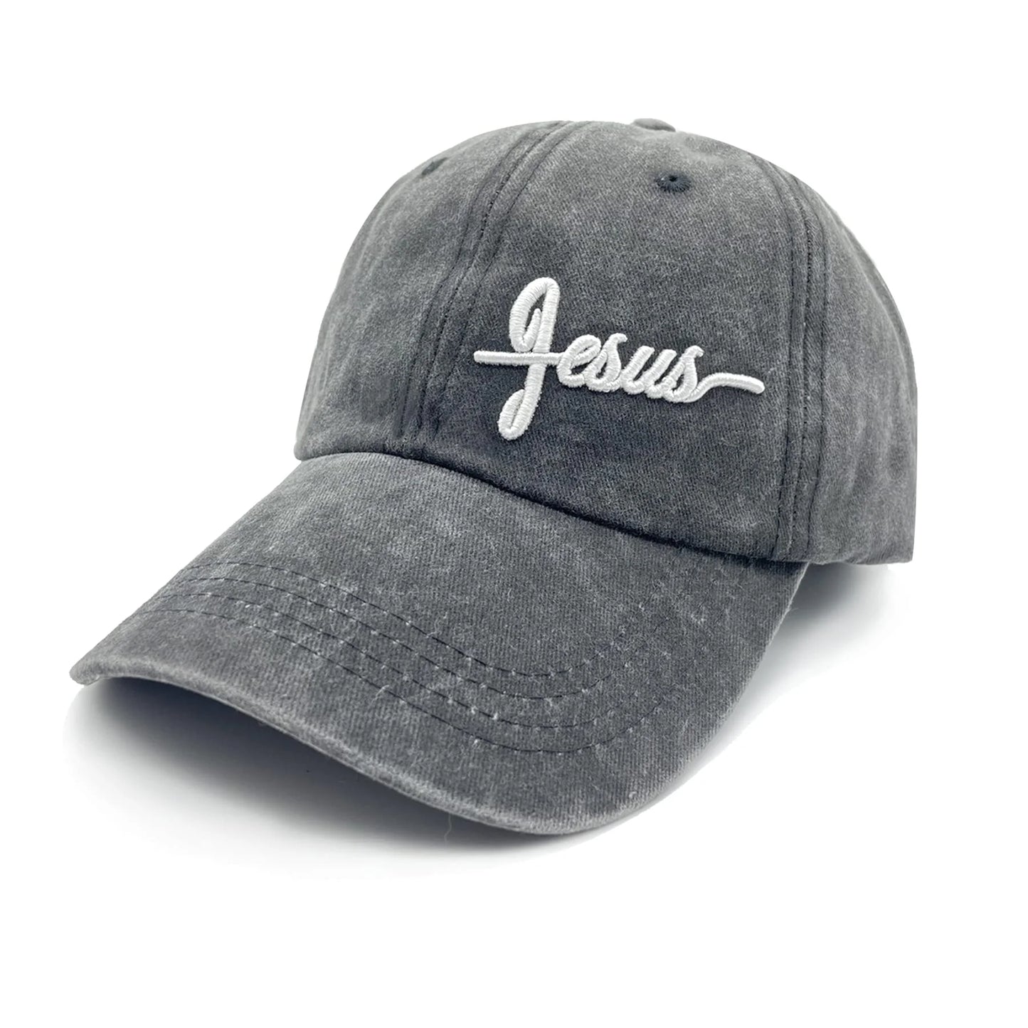 Embroidered Christian Jesus Cross Hat for Men Women, Vintage Washed Dad Hats Adjustable Baseball Cap