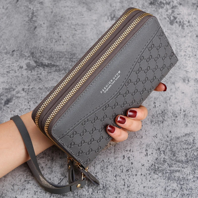 2024 New Purse Ladies Long Zipper Wallet Fashion Embossed Large-Capacity Mobile Phone Pocket Purse