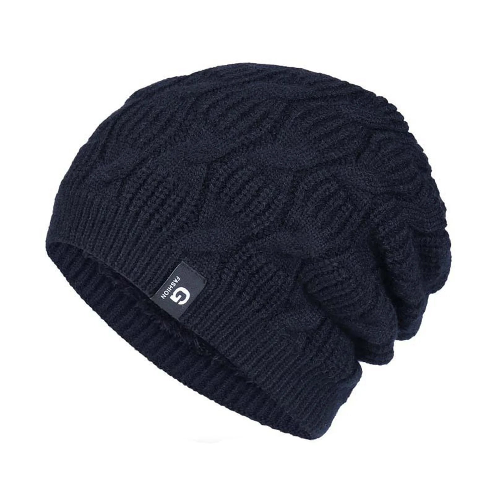 Hat Warm Cable Knit Hats Soft Stretch Thick Cute Knitted Cap for Cold Weather Letter Hats Fashion Hats 2023 Black