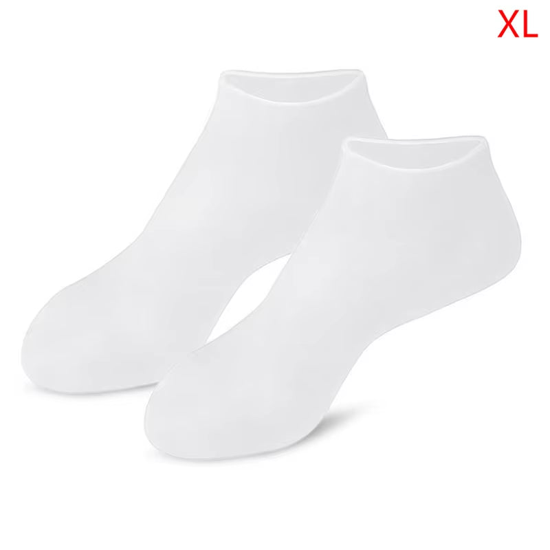 "Revitalize and Pamper Your Feet with Our Silicone Moisturizing Gel Heel Socks - Say Goodbye to Cracked Foot Skin and Cracking with This Spa-Like Feet Care Solution!"